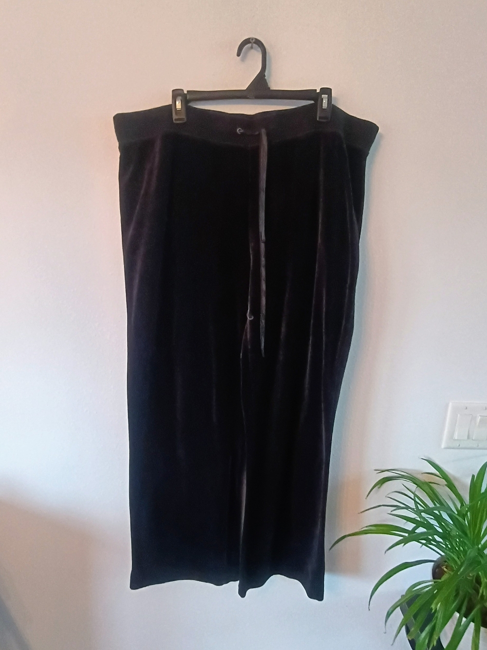 N.Y.L. New York Laundry Black Velvet Pants 2X Plus Size Drawstring Velour Lounge